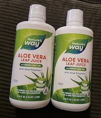 (2) Nature's Way Aloe Vera Leaf Juice 33.8oz ~EXP: 11/27