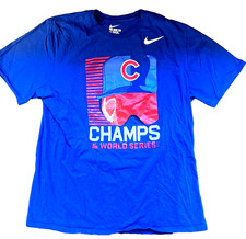Nike Cubs 2016 World Series Champs Shirt XL Blue Rizzo MLB Tee