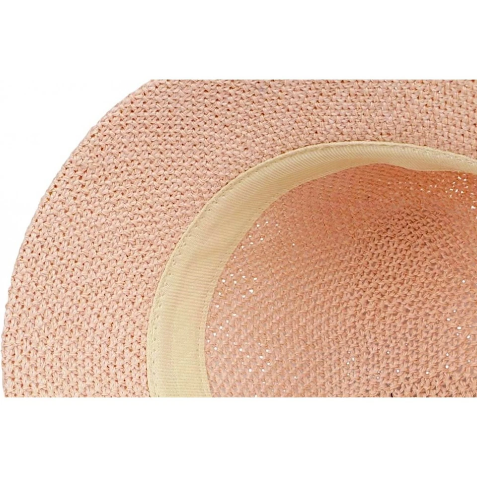 Chapeau Femme Été Rose Forme Cloche en Paille Tendance Coco-Taille unique - Photo 3/3