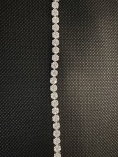 4.59 ctw Flower Cluster Moissanite And Sterling Silver Tennis Bracelet, 7  