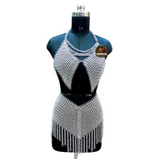Aluminum Chainmail Armor Women Top Skirt Set Medieval LARP Cosplay Costume 9mm