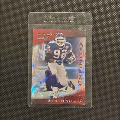 2000 Leaf Quantum Leaf Infinity Red Michael Strahan #199 Giants /100