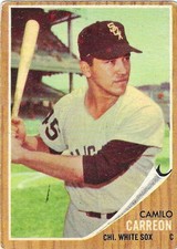 1962 TOPPS - #178 CAMILO CARREON (WHITE SOX) GREEN TINT!! RARE VARIATION!!