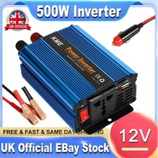 NEW 500W Power Inverter Converter DC 12V to AC 240V Car Auto Adapter USB Trip