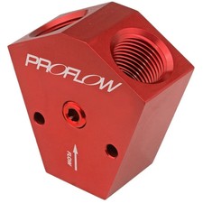 Proflow Pfe451-08r Fuel Block Y-type Billet Aluminium Red Anodised 38 In Proflow Pfe451-08r Fuel Block Y-type Billet Aluminium Red Anodised 38 In