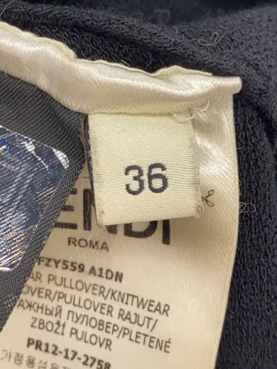 FENDI Knit Ribbon Sweater/ Thick Knit Sweater/ Size 36/ Rayon/ Black/ Solid Colo thumbnail 4