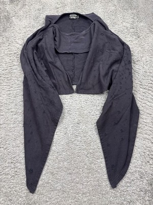Religion Jacket Women 10 Small Black Crop Draped Waterfall Goth Emo Cardigan Vtg