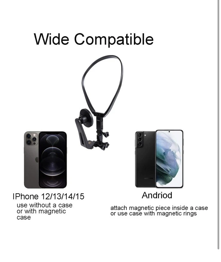 Strong Magnetic Neck Mount Holder Silicone For iPhone SAMSUNG POV  Cell Phone - Image 4 of 4