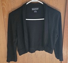 Jessica Howard Black Knit Bolero Cardigan Shrug Sweater - Size Small