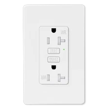 20A AMP 125Volt GFCI GFI Slim Safety Outlet Receptacle TR WR w/Screwless Cover