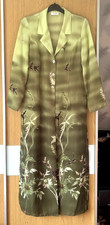 MAXI SHIRT DRESS WALLIS VINTAGE long green Blouse Top jacket layer size 12 14 p