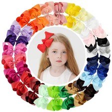 25PCS Big 6 Inch Hair Bows for Girls Grosgrain Ribbon Toddler Hair Accessories