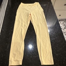 Gymshark Women's Yellow Ankle Leggings Regular Size S Whitney Simmons Ruched