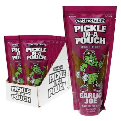 2 PACK VAN HOLTENS PICKLE IN A POUCH GARLIC JOE FLAVOR SNACK CHRISTMAS GIFT