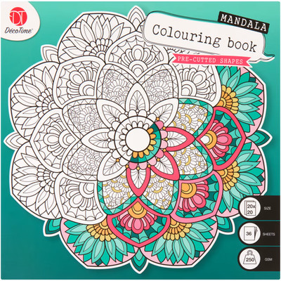 Mandala Malbuch Erwachsene 36 Motive vorgestanzt 20x20cm 250g/m² XXL Anti-Stress