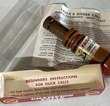 Vintage Faulk  s Wood Goose Call 1955-56-58 Original Box w Instructions Duck Hunt