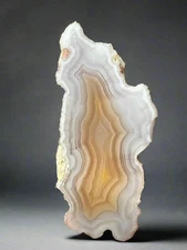 High-Grade Parallax Banded Laguna Agate | White & Yellow | Mexico | Polished