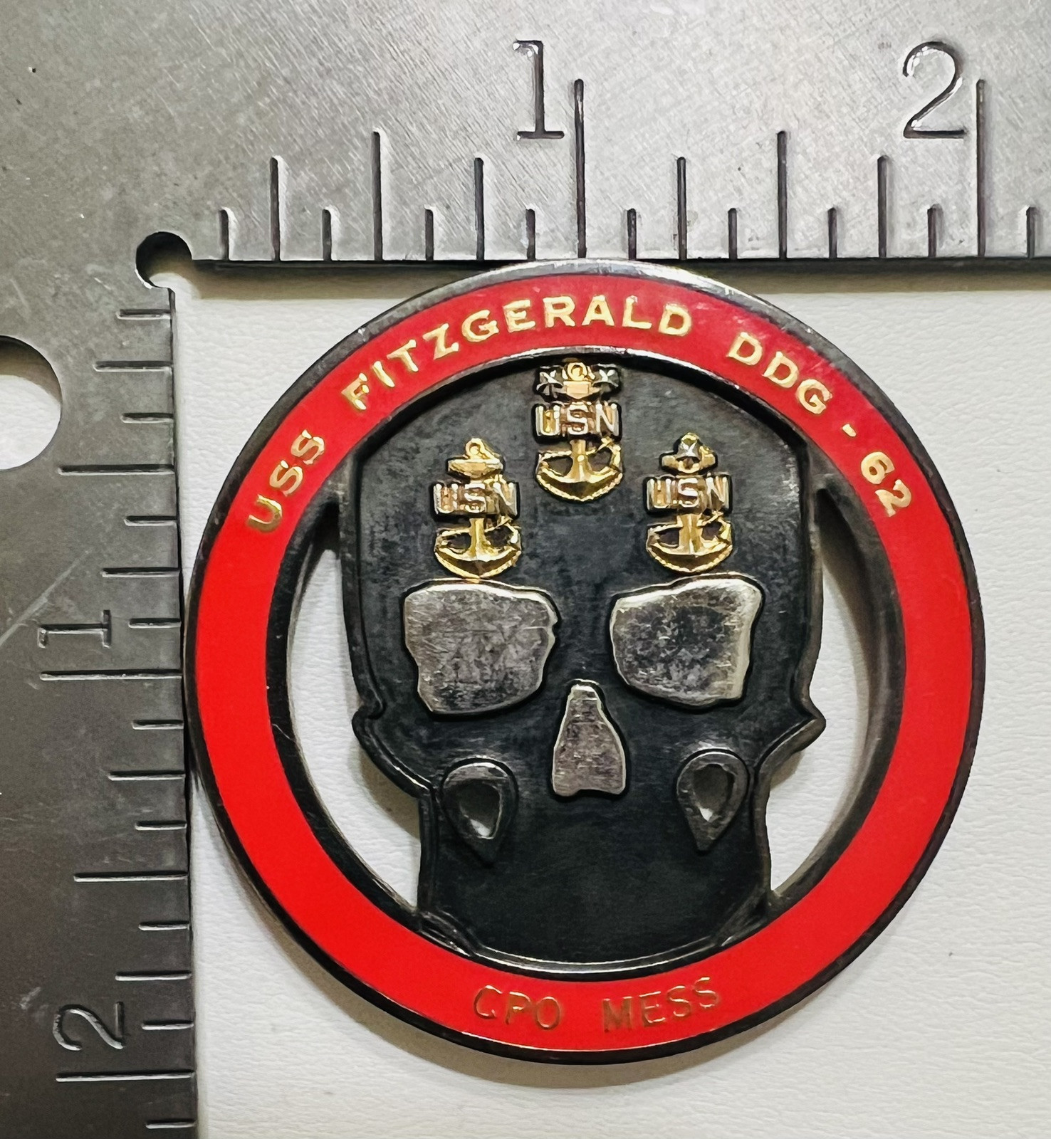 US Navy USS Fitzgerald DDG 62 Chief Petty Officer CPO Mess Challenge Coin