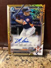 2021 Bowman Chrome - Prospect Autographs Pedro Leon #CPA-PL Gold Shimmer...