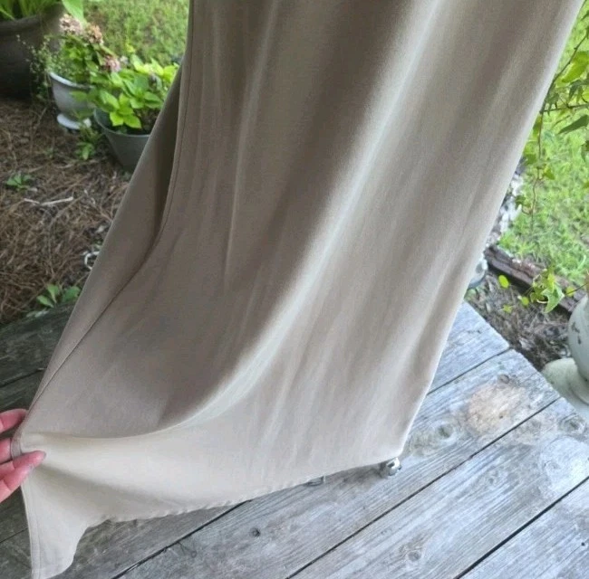 Maxi Vestido Joan Vass Tostado 100% Algodón Manga Corta Talla Mediana Foto 3 de 4