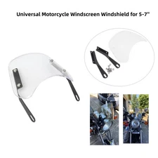Motorcycle Universal Headlight Windshield Windscreen For 5"-7'' Round Headlight