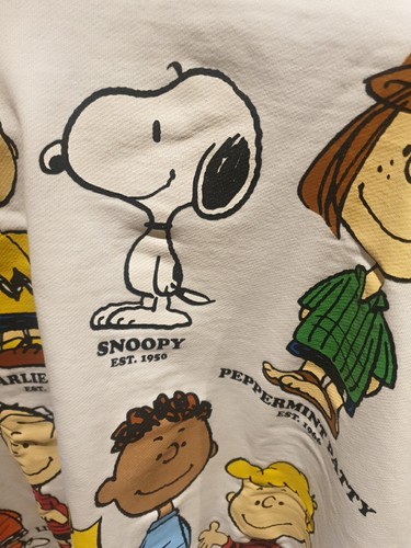 Lacoste Peanuts Hoodie White Size L All Characters Printed - VeryGood Condition - Picture 5 of 7