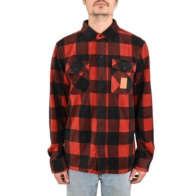 Etnies Woodsman Fleece Langarmhemd Herren Baumwolle Rot Brick Kragenknopfleiste