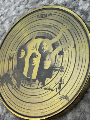 ABBA  Laser Etched Coin 2 Engraved Music Mamma Mia Dancing Queen Collectible