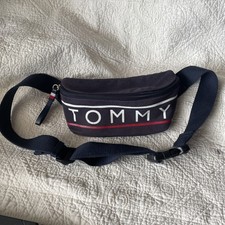 Tommy Hilfiger Logo Cotton Canvas Navy Crossbody Waist Bag Bag Adjustable Strap