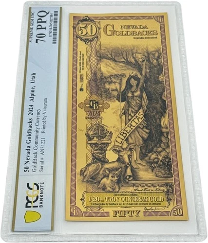 2024 Utah 50 Goldback PCGS 70 (Libertas, Liberty)