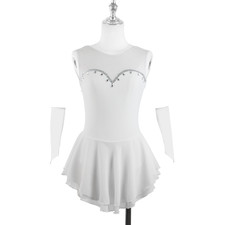 Figure Skating Dress Women Girls Ice Skating Mesh Skirt Competition Costume