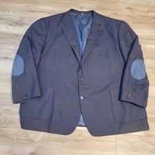 Oak Hill Blazer Men 4XL 58R/60R Blue Plaid Double Vent Big Tall