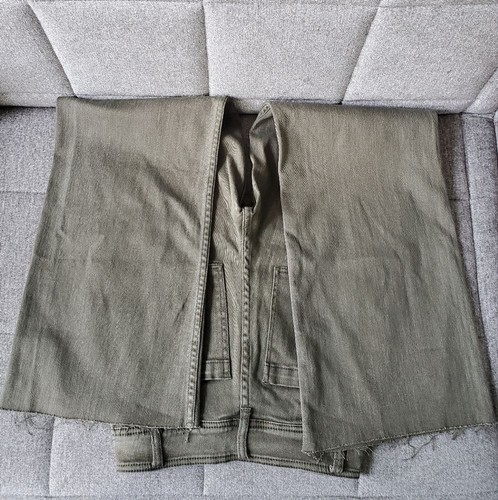 Miou Muse Straight Wide Leg Denim Pants Jeans Size S In Faded Olive - Picture 7 of 14