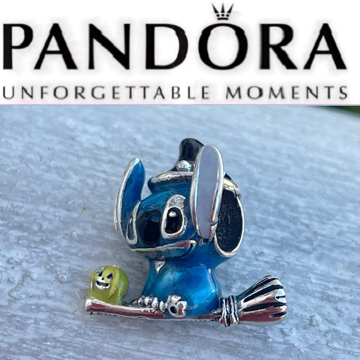 Authentic Pandora Disney Halloween Stitch Witch Broomstick charm