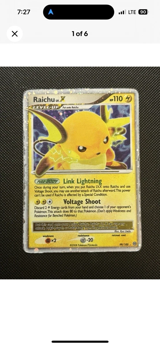 Raichu LV.X Pokémon TCG Cards for sale | eBay