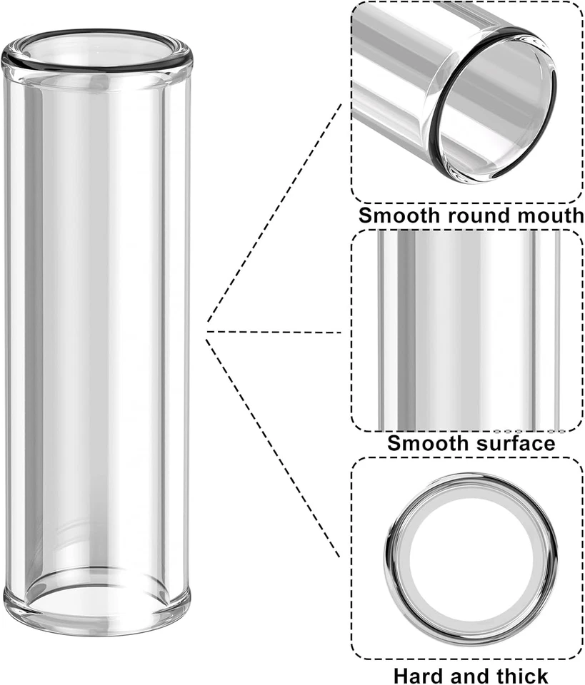 Multisize Glass Guitar Slide Set 8 Pieces for Electric and Acoustic Guitars - Image 3 of 4