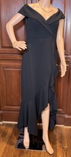  Xscape Women’s Long, Off The Shoulder Black Dress Size 14