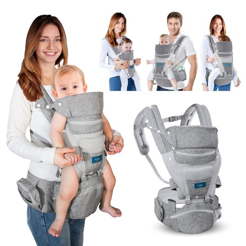 Baby Carrier Newborn to Toddler with Hip Seat | 6 in 1 Baby Carrier for Dad &...