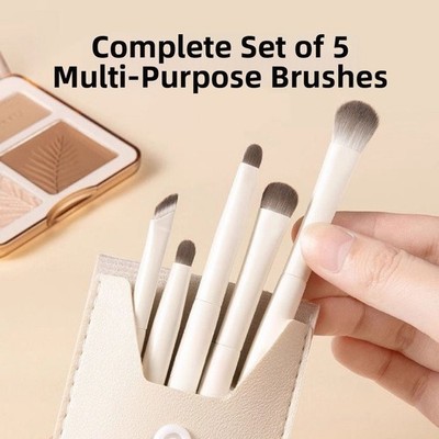 Lidschattenpinsel Set 5 Stück mit Stippling Pinsel und ergonomischer Design Tra