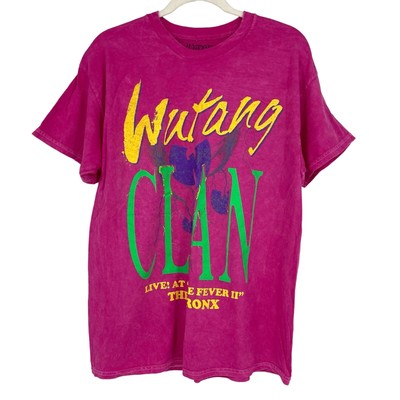 Wu-Tang Clan Live At The Fever II The Bronx T-Shirt Hot Pink Acid Wash Large