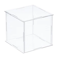 Clear Display Case Acrylic Boxes Assemble Dustproof Box Showcase 10x10x10cm