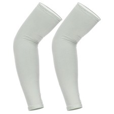 Sun Protection Arm Sleeves for Men Women, M 1Pair Spandex Light Gray