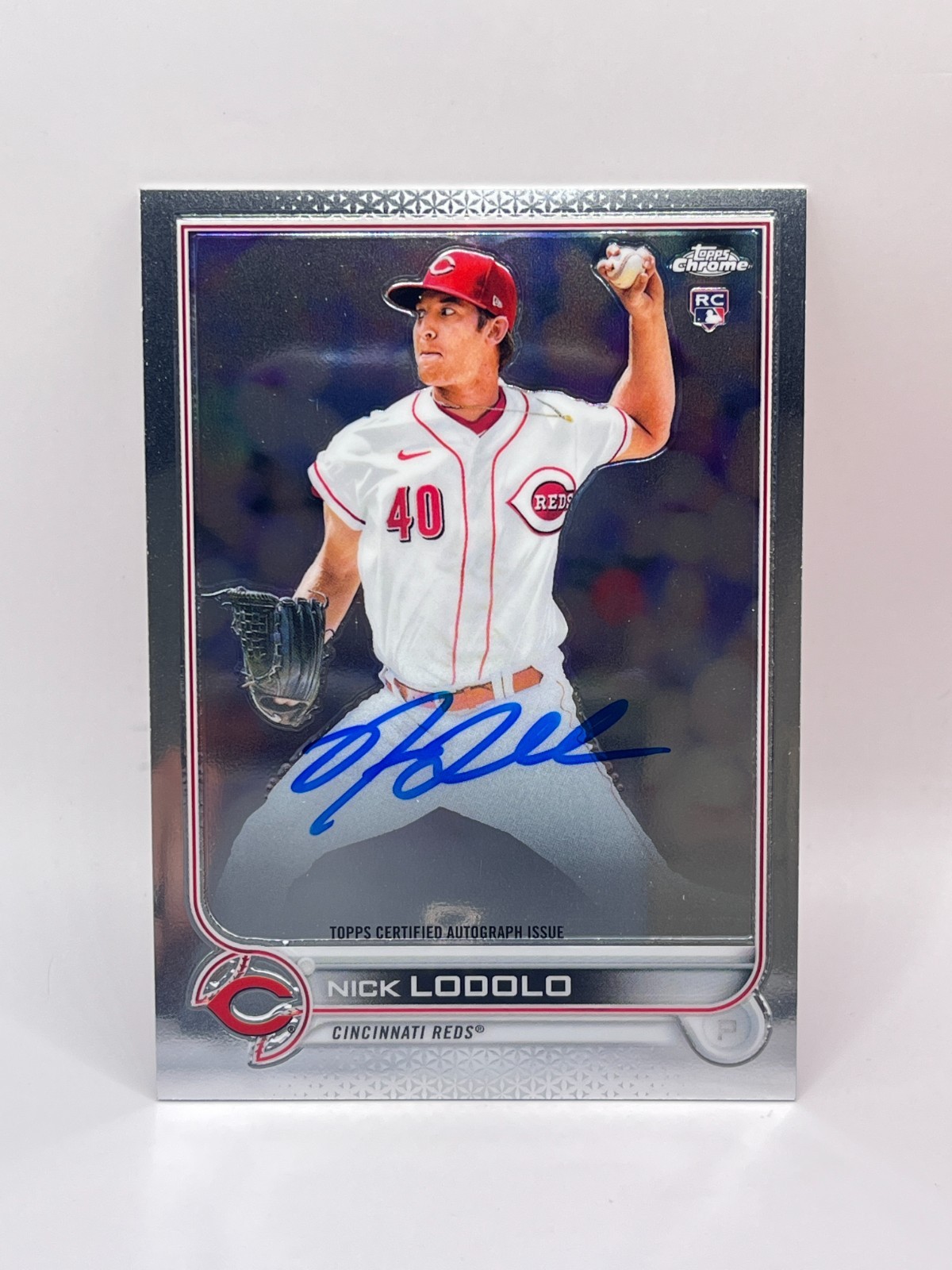 Nick Lodolo 2022 Topps Chrome Rookie Autograph #RA-NL Cincinnati Reds Auto