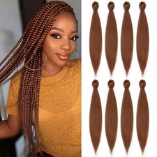 Pre-stretched Braiding Hair - 30 Inch 8 Packs Brown Braiding Hair For Twist or B