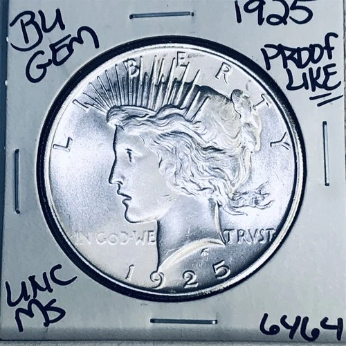 1925 P BU GEM PEACE SILVER DOLLAR UNC MS+++ U.S. MINT RARE COIN 6464