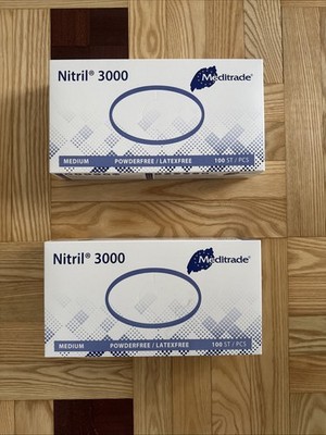 Meditrade Nitril 3000 2x Latexfrei Puderfrei Einweg Handschuhe weiß Gr. M 10