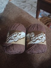 Lot of 2 Lily Sugar N Cream Yarn Worsted Cotton 2.5 Oz Lot of 2 Warm Brown