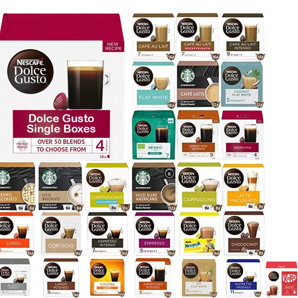 NESCAFE DOLCE GUSTO COFFEE,TEA,CHOCO GET BOX FREE