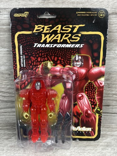 Transformers Beast Wars Optimus Primal Maximal Burning Red ReAction Super 7