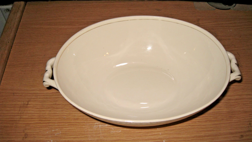 Homer Laughlin Eggshell Georgian Oval Covered Casserole Dish Vtg 40s Vegetable - Picture 7 of 7